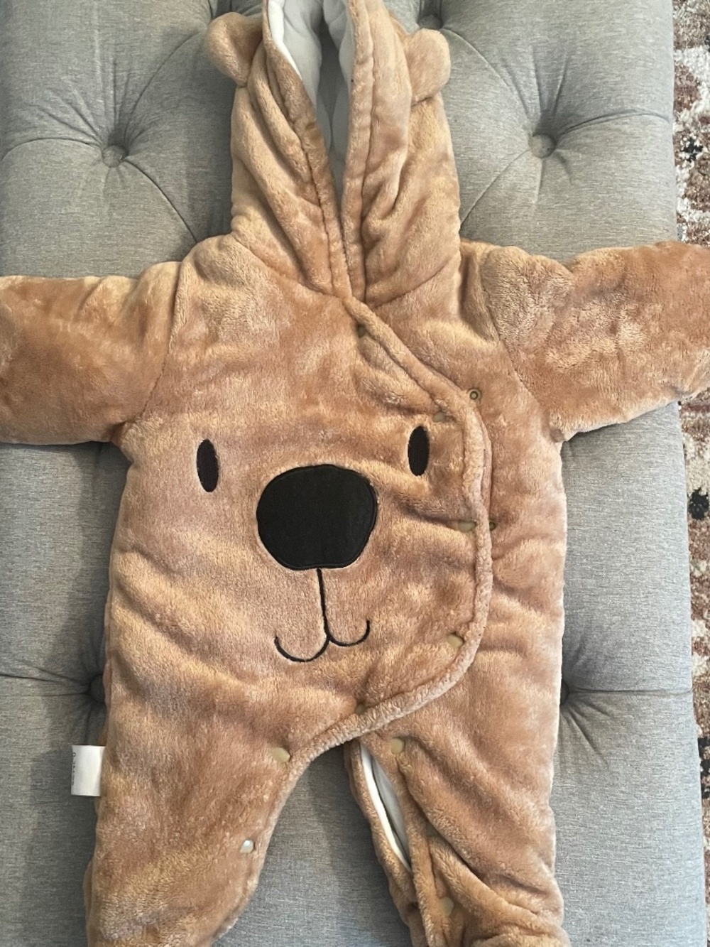 Cozy Plush Fleece Bear Footie Pram Snowsuit Jumpsuit